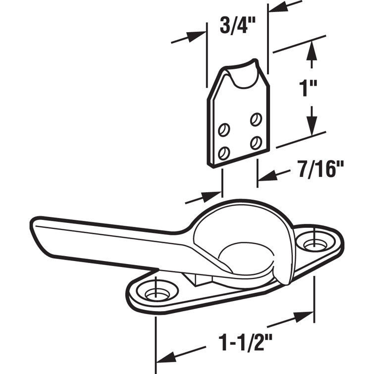 PrimeLine Diecast Zinc, Sliding Window Cam Latch With Keepers, Daryl